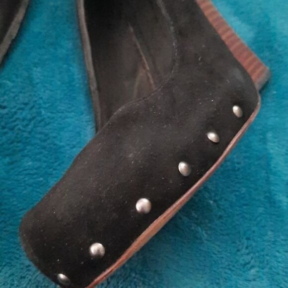 Dolce Vita Black Suede Leather Chunky Platform High Heel Pump Size 10 - Picture 5 of 16